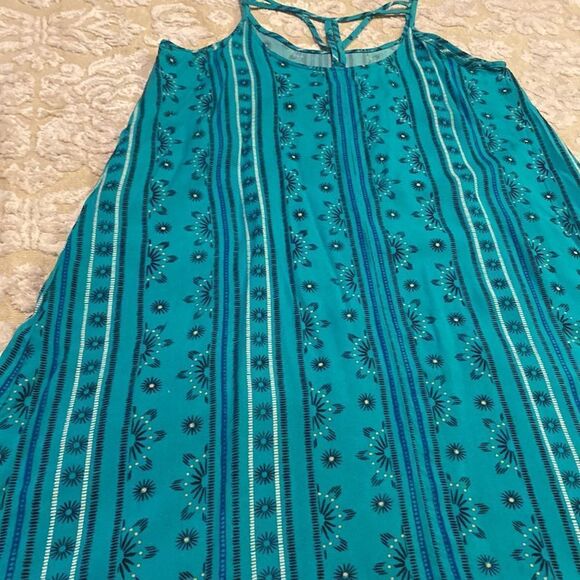 Teal Turquoise Racerback Summer Dress - Picture 12 of 13